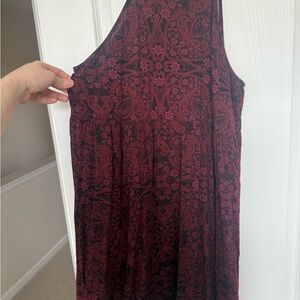 Red and Black Paisley Dress